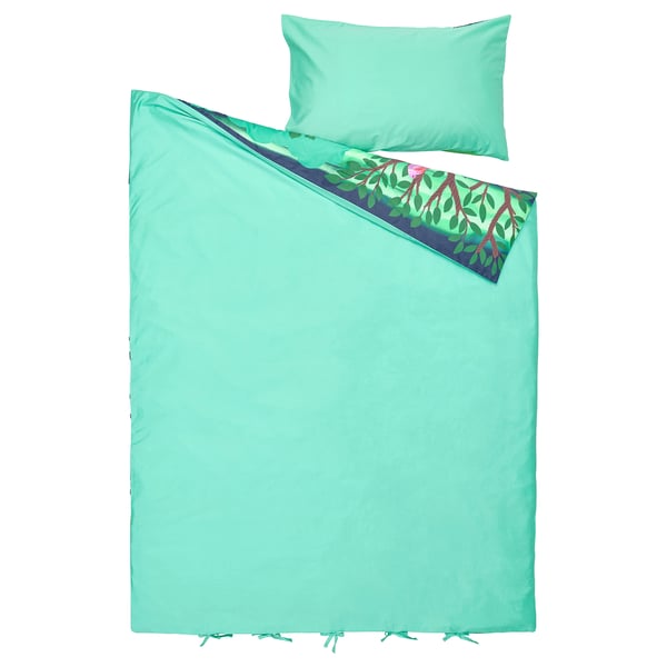 IKEA SKOGSDUVA Duvet Cover And Pillowcase(s) Multicolor/forest Pattern Twin
