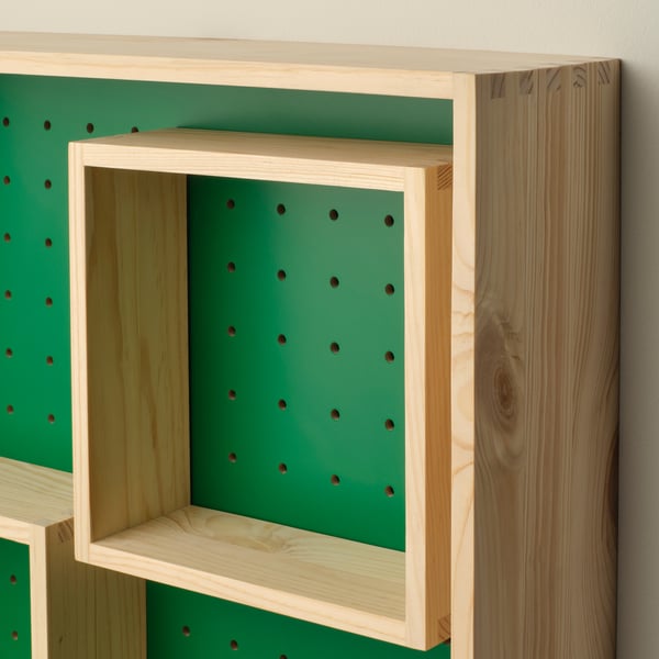 IKEA SKOGSMOSAIK Display Shelf Pine/green 17 3/4x17 3/4 "
