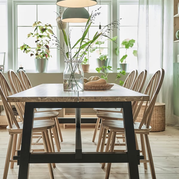 IKEA SKOGSTA Dining Table Acacia/black 92 1/2x39 3/8 "