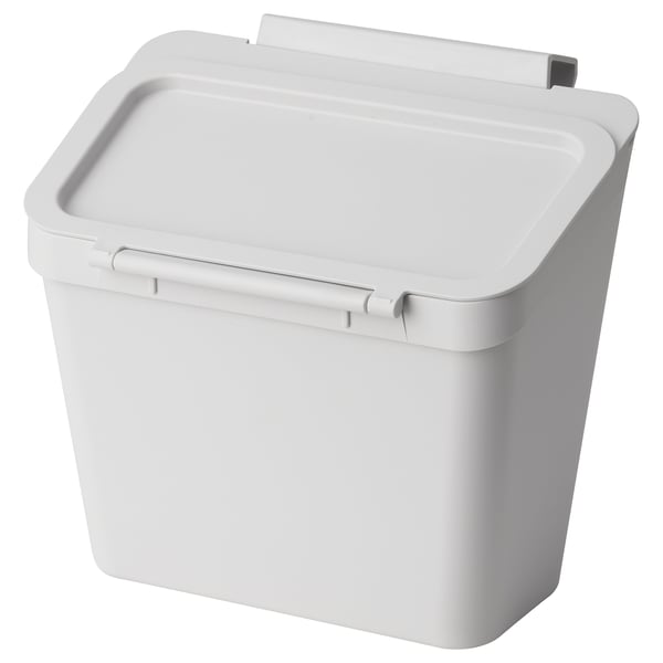 IKEA SKOLÄST Trash can for cabinet with door light gray