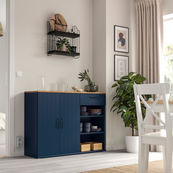 IKEA SKRUVBY Sideboard Black-blue 47 1/4x14 3/4x35 3/8 "