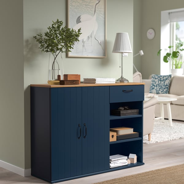 IKEA SKRUVBY Sideboard Black-blue 47 1/4x14 3/4x35 3/8 "