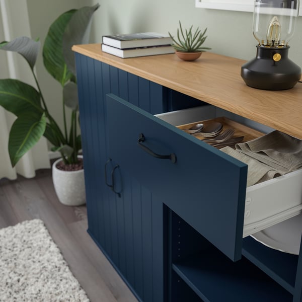 IKEA SKRUVBY Sideboard Black-blue 47 1/4x14 3/4x35 3/8 "