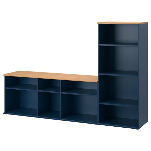 IKEA SKRUVBY TV storage combination black-blue 85x15x55 1/8 "