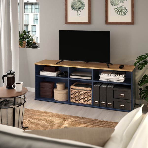 IKEA SKRUVBY TV Unit Black-blue 61 3/8x14 3/4x23 5/8 "