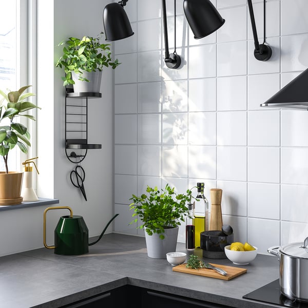 IKEA SKUGGRÖNA Wall-mounted Plant Stand Black 21 ¼ "