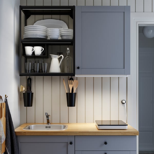 IKEA SKYDRAG LED Cntp/wrd Lght Strp W Sensor Dimmable Anthracite 18 "