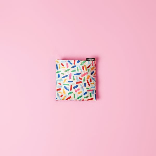 IKEA SKYNKE Shopping Bag Multicolor/patterned 17 ¾x14 ¼ "