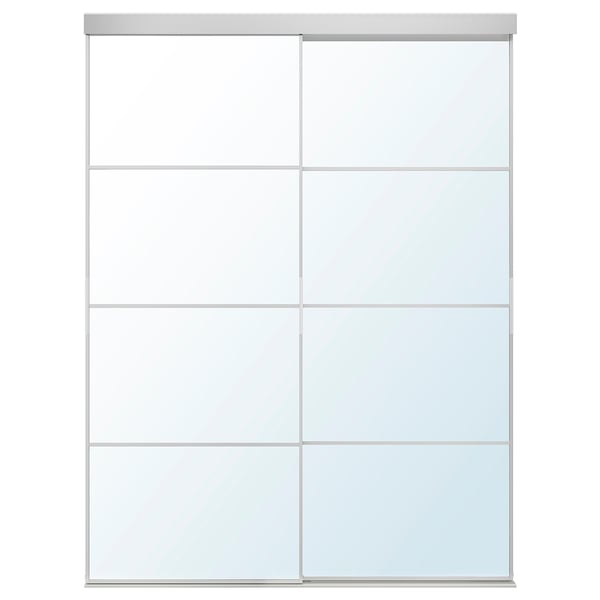 IKEA SKYTTA / AULI Sliding door aluminum/mirror glass 59 7/8x80 1/2 "