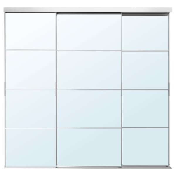 IKEA SKYTTA / AULI Sliding door aluminum/mirror glass 98 7/8x94 1/2 "