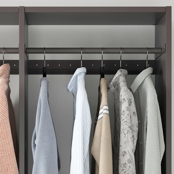 IKEA SKYTTA / AURDAL Reach-in Wardrobe With Sliding Door Black Dark Gray/Mehamn White 59 7/8x25 5/8x94 3/8 "