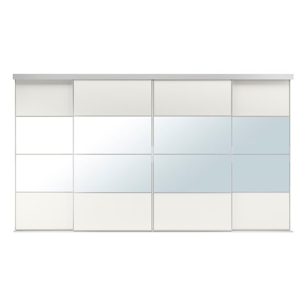 IKEA SKYTTA / MEHAMN/AULI Sliding door aluminum/white mirror glass 138 1/4x80 1/2 "