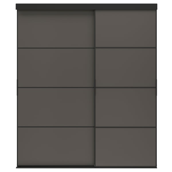 IKEA SKYTTA / MEHAMN Sliding door black/double sided dark gray 69 5/8x80 1/2 "