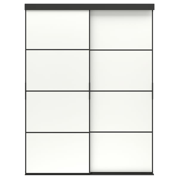 IKEA SKYTTA / MEHAMN Sliding door black/double sided white 59 7/8x80 1/2 "