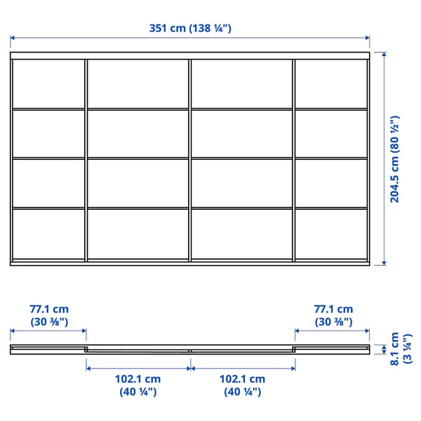 IKEA SKYTTA / SVARTISDAL Sliding Door Black/white Paper 138 1/4x80 1/2 "
