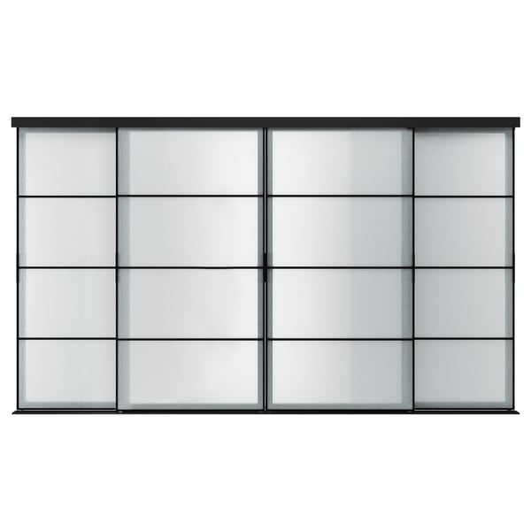 IKEA SKYTTA / SVARTISDAL Sliding door black/white paper 138 1/4x80 1/2 "