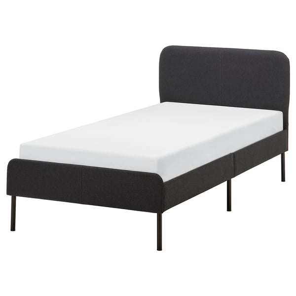 IKEA SLATTUM Upholstered bed frame Vissle dark gray Twin