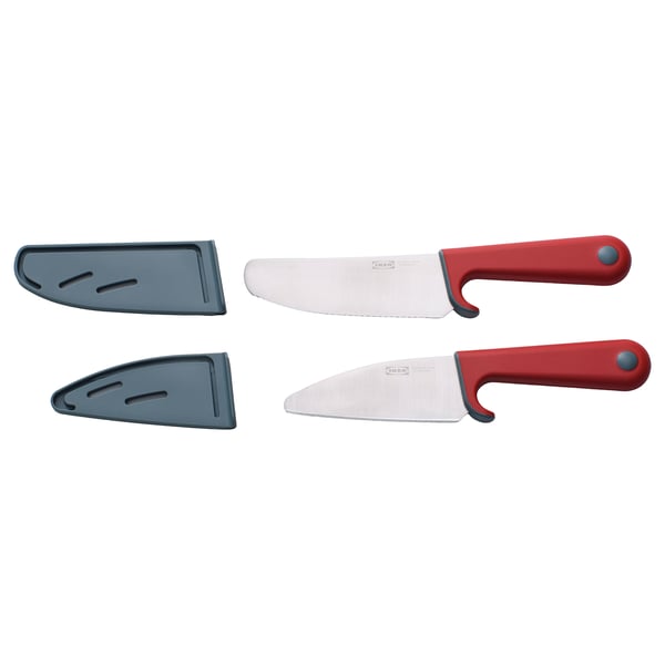 IKEA SMÅBIT 2-piece knife set light turquoise/bright red