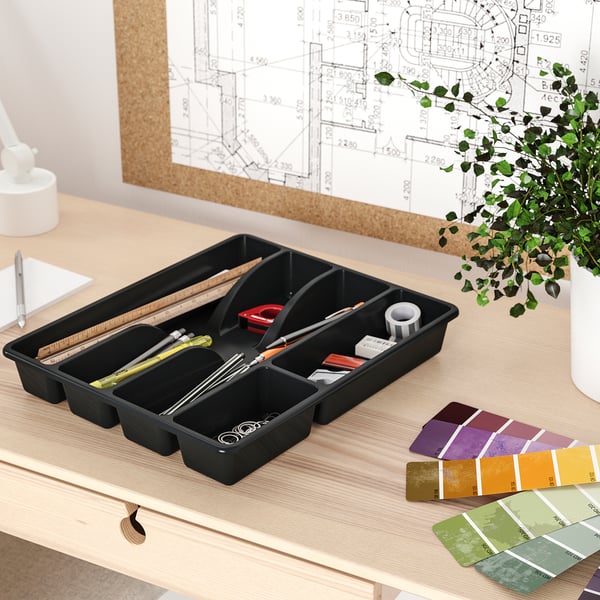 IKEA SMÄCKER Flatware Tray Anthracite 12 1/4x10 1/4 "