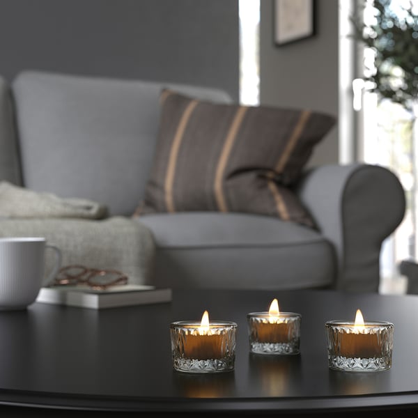 IKEA SMÄLLSPIREA Tealight Holder Clear Glass/patterned 1 ½ "