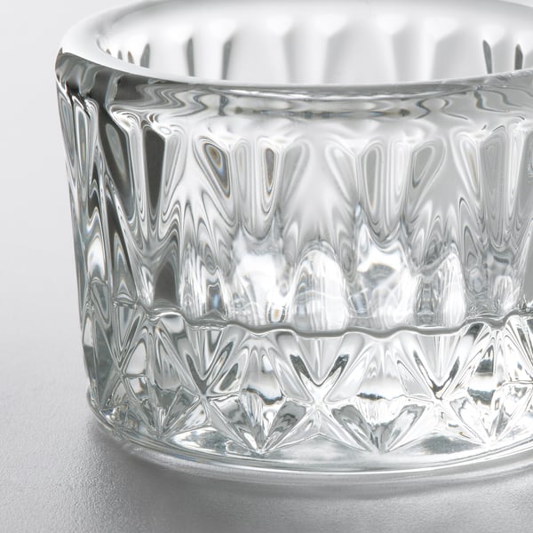 IKEA SMÄLLSPIREA Tealight Holder Clear Glass/patterned 1 ½ "