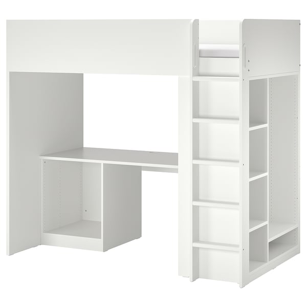 IKEA SMÅSTAD Loft bed frame desk and storage white Twin