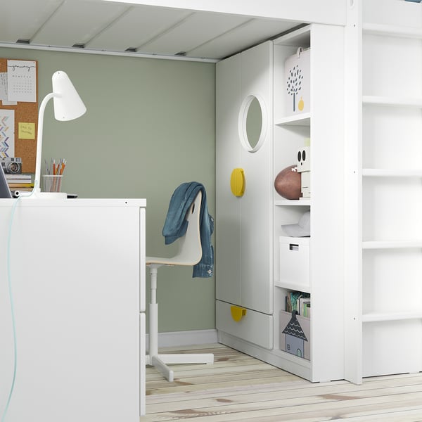 IKEA SMÅSTAD Loft Bed White White/with Desk With 3 Drawers Twin