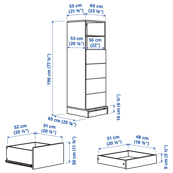 IKEA SMÅSTAD / UPPFÖRA Bookcase White With Frame/with 4 Drawers 23 5/8x25 5/8x77 1/8 "