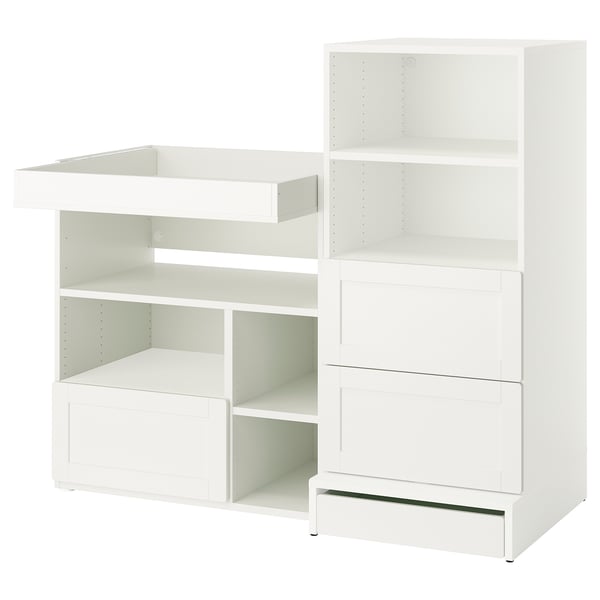 IKEA SMÅSTAD / UPPFÖRA Changing table white with frame/with bookcase 59x31 1/2x53 1/2 "