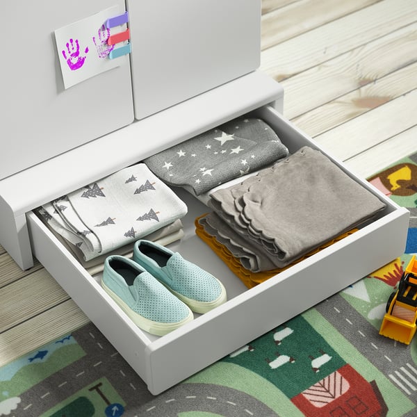 IKEA SMÅSTAD / UPPFÖRA Wardrobe White White/with Frame 23 5/8x25 5/8x53 1/2 "