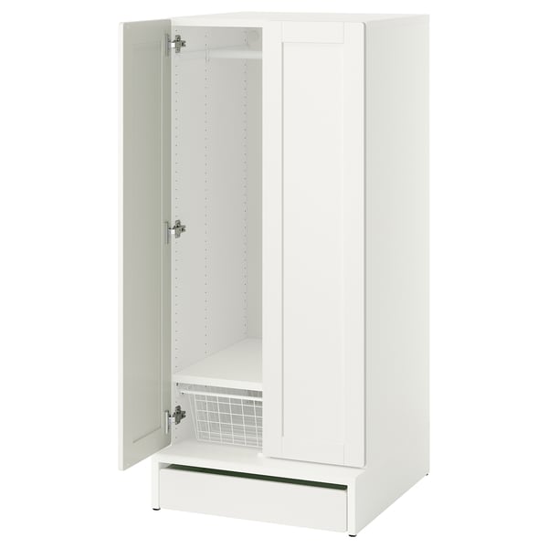 IKEA SMÅSTAD / UPPFÖRA Wardrobe white white/with frame 23 5/8x25 5/8x53 1/2 "