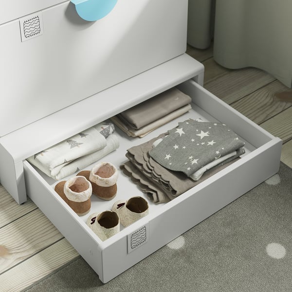 IKEA SMÅSTAD / UPPFÖRA Wardrobe White With Frame/with 3 Drawers 23 5/8x25 5/8x77 1/8 "