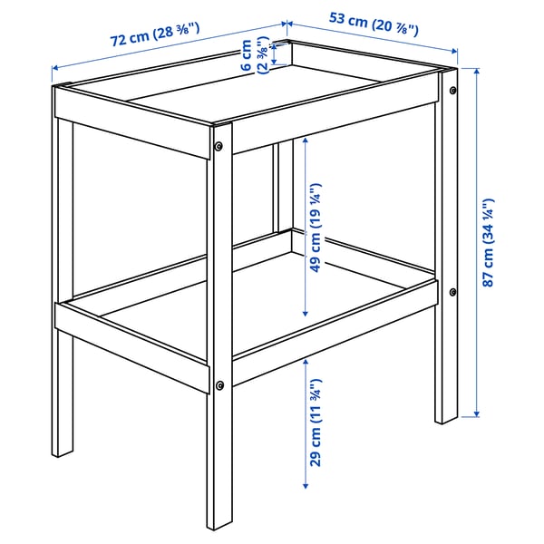 IKEA SNIGLAR Changing Table Beech/white 28 3/8x20 7/8 "