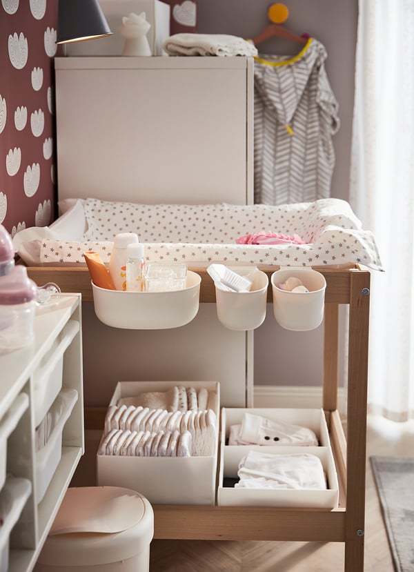 IKEA SNIGLAR Changing Table Beech/white 28 3/8x20 7/8 "