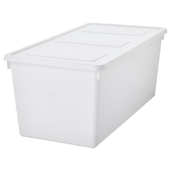 IKEA SOCKERBIT Storage box with lid white 15x30x11 ¾ "