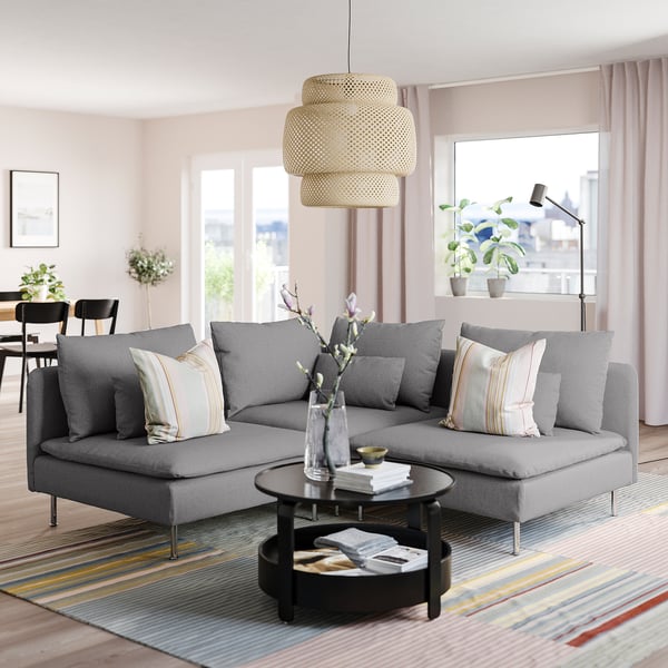 IKEA SÖDERHAMN Sectional 3-seat Corner Tonerud Gray