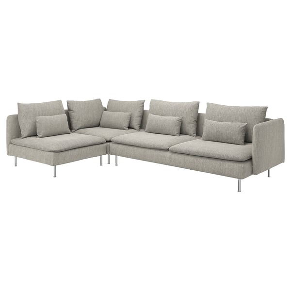 IKEA SÖDERHAMN Sectional 4-seat corner with open end/Viarp beige/brown