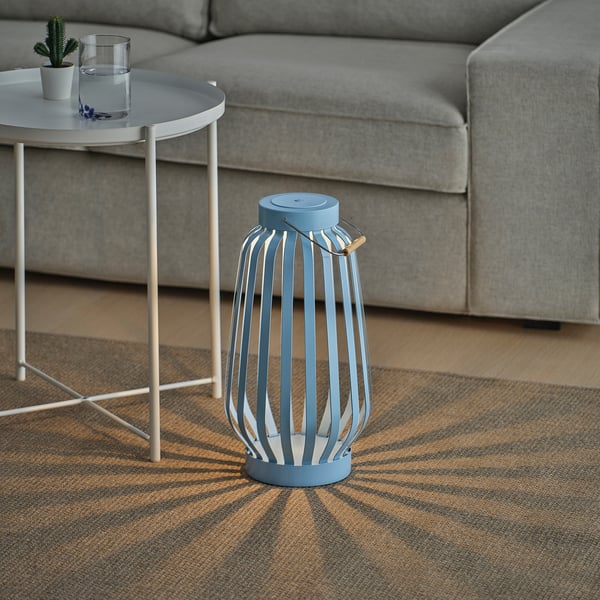 IKEA SOLVINDEN LED Floor Lamp Blue/stripe Battery Operated 17 "
