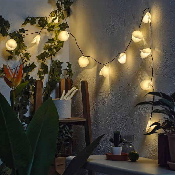 IKEA SOLVINDEN LED String Light With 12 Lights Battery Operated/leaf