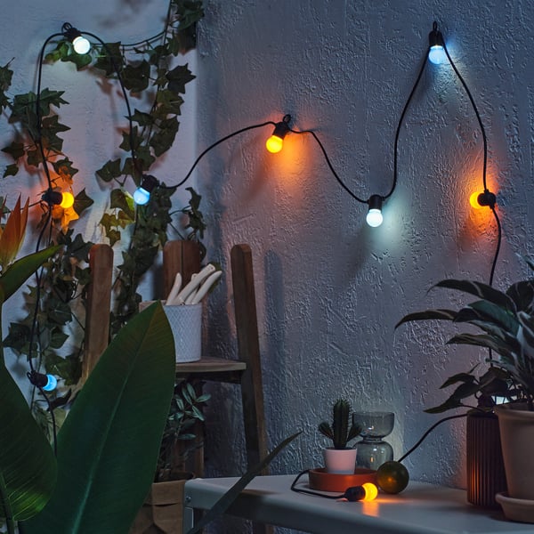 IKEA SOLVINDEN LED String Light With 12 Lights Battery Operated/outdoor Multicolor