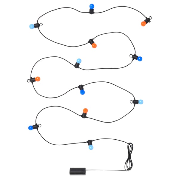 IKEA SOLVINDEN LED string light with 12 lights battery operated/outdoor multicolor