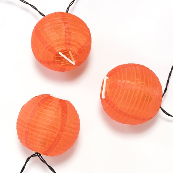 IKEA SOLVINDEN LED String Light With 12 Lights Outdoor/battery Operated Orange