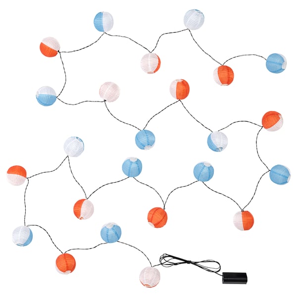 IKEA SOLVINDEN LED string light with 24 lights outdoor battery operated/globe multicolor