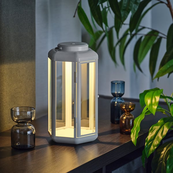 IKEA SOLVINDEN LED Table Lamp Lantern/battery Operated White 11 "
