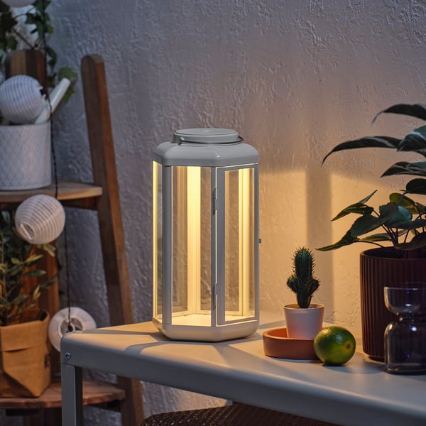 IKEA SOLVINDEN LED Table Lamp Lantern/battery Operated White 11 "