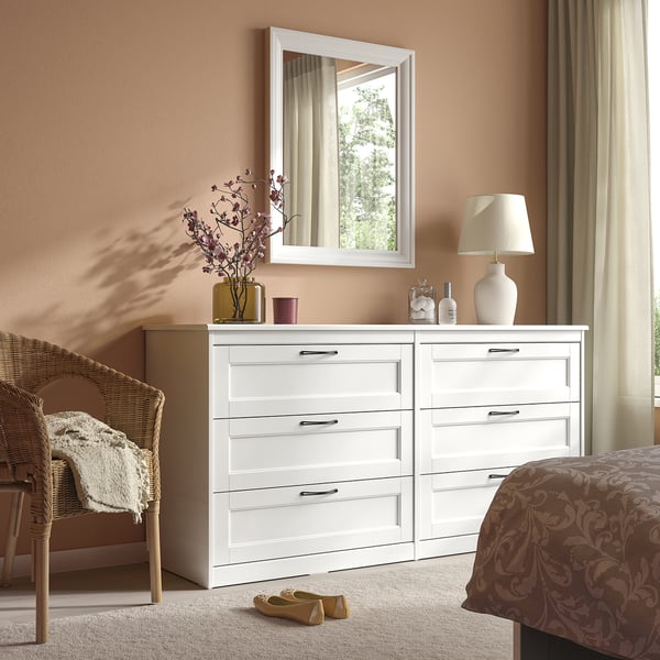 IKEA SONGESAND 6-drawer Dresser White 63 3/8x32 1/4 "