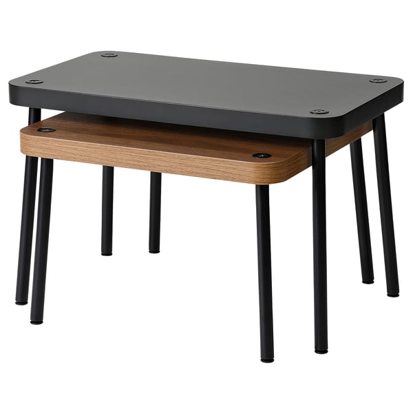 IKEA SONHULT Nesting Tables Set Of 2 Gray/walnut Effect