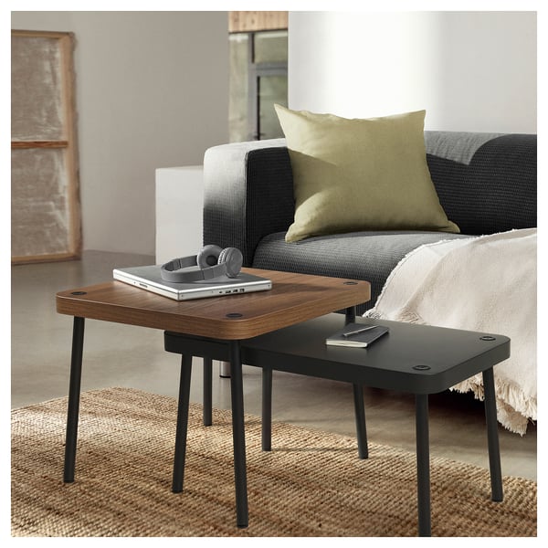 IKEA SONHULT Nesting Tables Set Of 2 Gray/walnut Effect