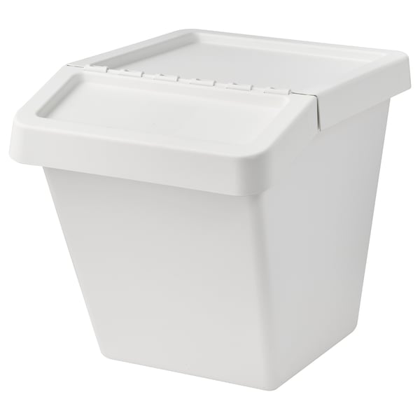 IKEA SORTERA Recycling bin with lid white 16 gallon