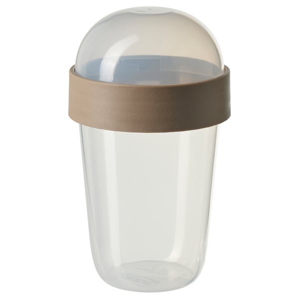 IKEA SPLITTERNY Snack container clear/light gray-brown 10 oz
